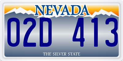 NV license plate 02D413