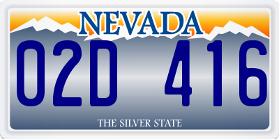 NV license plate 02D416
