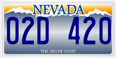NV license plate 02D420