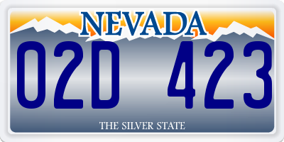 NV license plate 02D423