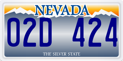 NV license plate 02D424
