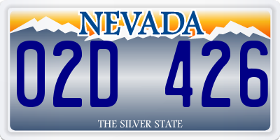 NV license plate 02D426