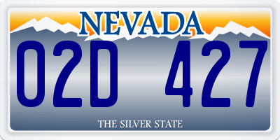 NV license plate 02D427
