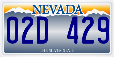 NV license plate 02D429