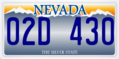 NV license plate 02D430