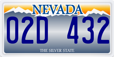 NV license plate 02D432