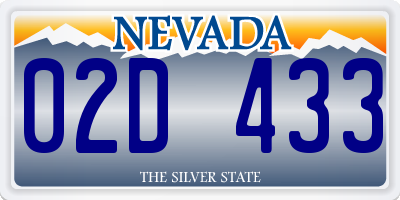 NV license plate 02D433