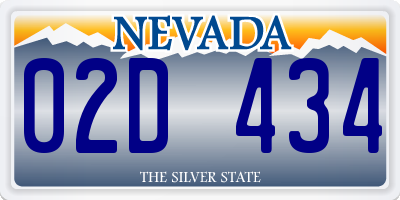 NV license plate 02D434