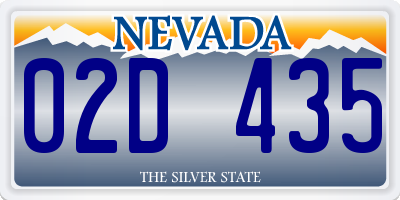 NV license plate 02D435