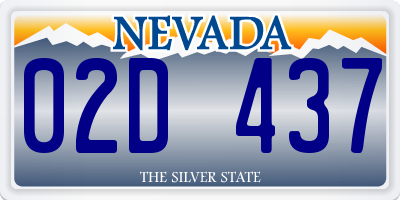 NV license plate 02D437