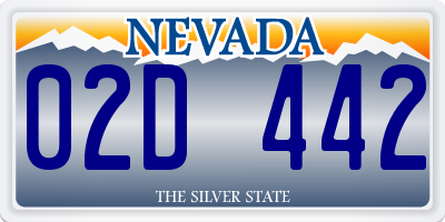 NV license plate 02D442