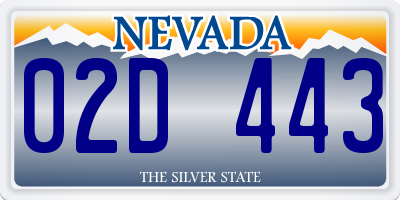 NV license plate 02D443
