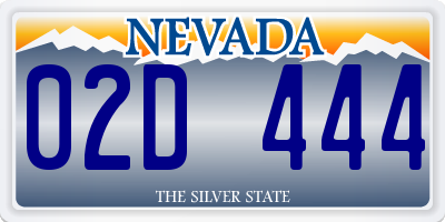 NV license plate 02D444