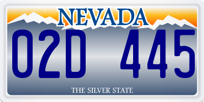 NV license plate 02D445