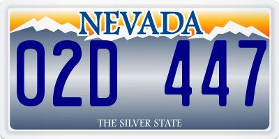 NV license plate 02D447