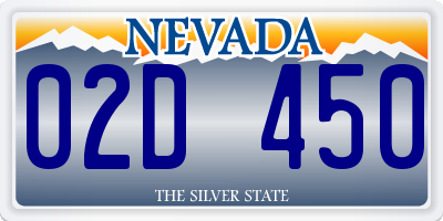 NV license plate 02D450