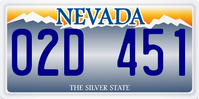 NV license plate 02D451