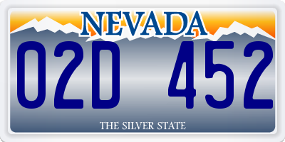 NV license plate 02D452