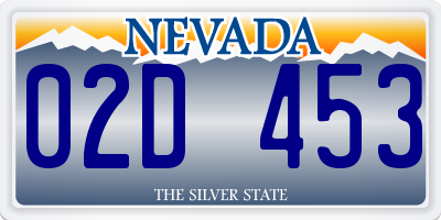 NV license plate 02D453