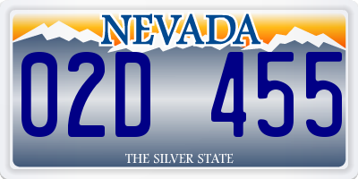 NV license plate 02D455
