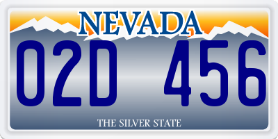 NV license plate 02D456