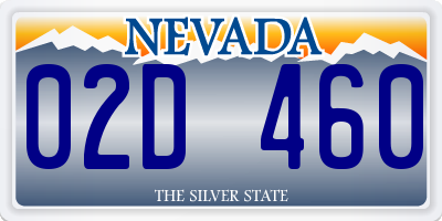 NV license plate 02D460