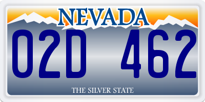 NV license plate 02D462