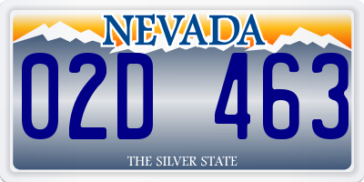 NV license plate 02D463