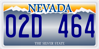 NV license plate 02D464