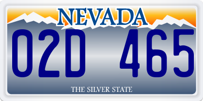 NV license plate 02D465