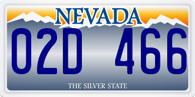 NV license plate 02D466