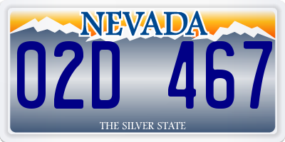 NV license plate 02D467