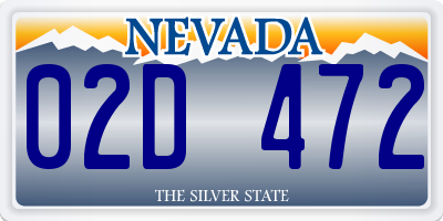 NV license plate 02D472