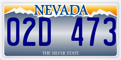 NV license plate 02D473
