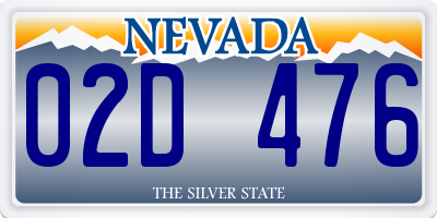 NV license plate 02D476