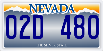 NV license plate 02D480