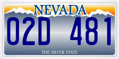 NV license plate 02D481