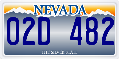 NV license plate 02D482