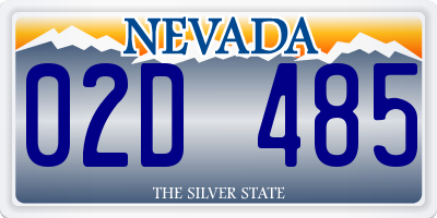 NV license plate 02D485