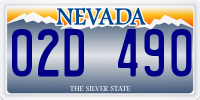 NV license plate 02D490