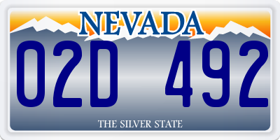NV license plate 02D492