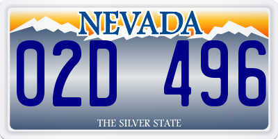 NV license plate 02D496