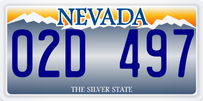 NV license plate 02D497