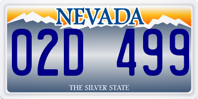 NV license plate 02D499
