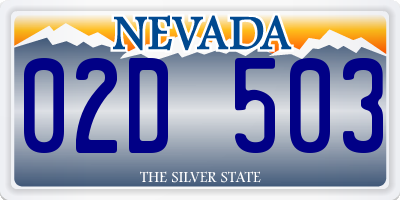 NV license plate 02D503