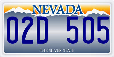 NV license plate 02D505