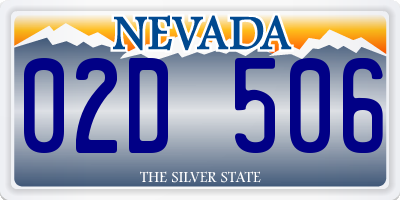 NV license plate 02D506