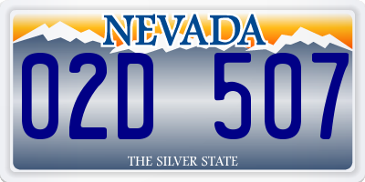 NV license plate 02D507