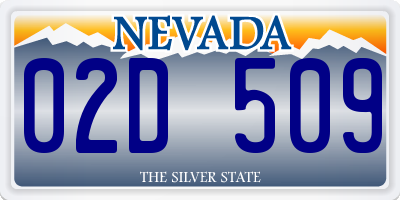 NV license plate 02D509