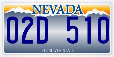 NV license plate 02D510